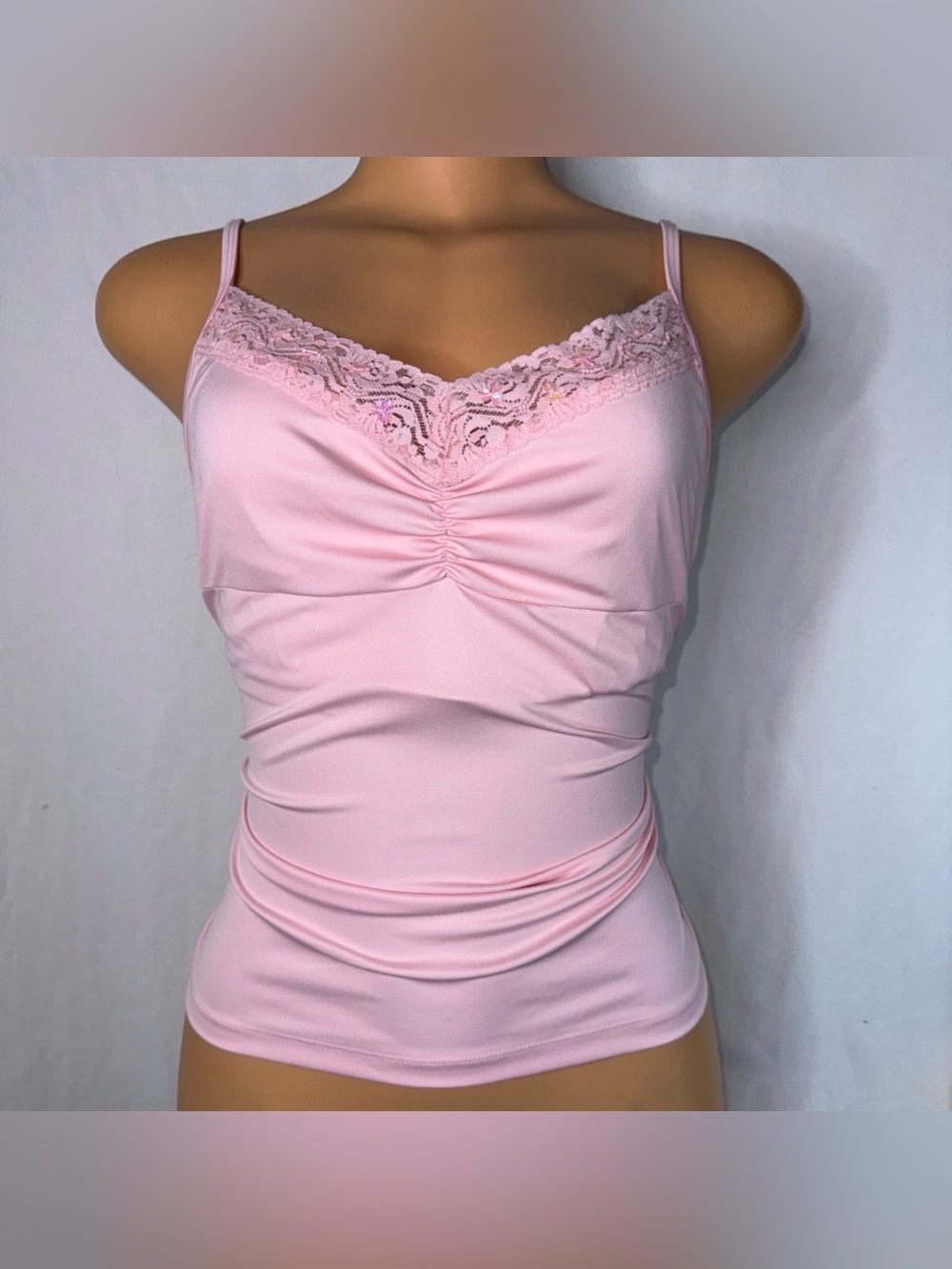 Pierre Cardin Light Pink Lace-Trim Camisole